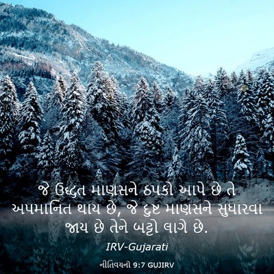 Picture 03 - નીતિવચનો 9:7 GUJIRV - જે ઉદ્ધત માણસને - Bible Verse Picture