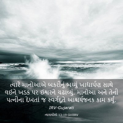 Picture 03 - ન્યાયાધીશો 13:19 GUJIRV - ત્યારે માનોઆએ - Bible Verse Picture