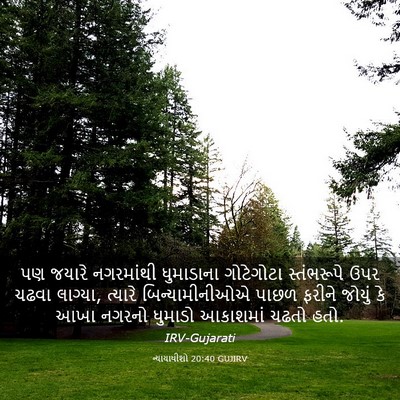 Picture 03 - ન્યાયાધીશો 20:40 GUJIRV - પણ જયારે નગરમાંથી - Bible Verse Picture