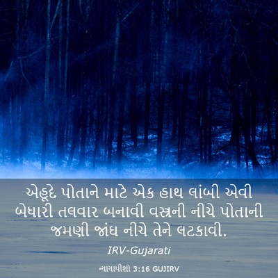 Picture 03 - ન્યાયાધીશો 3:16 GUJIRV - એહૂદે પોતાને માટે - Bible Verse Picture