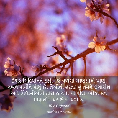 Picture 03 - ન્યાયાધીશો 7:7 GUJIRV - ઈશ્વરે ગિદિયોનને - Bible Verse Picture