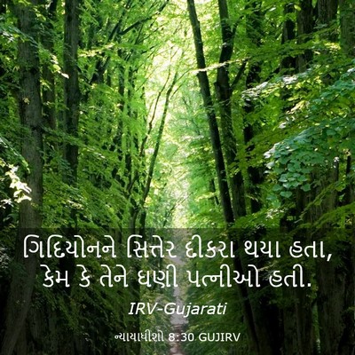 Picture 03 - ન્યાયાધીશો 8:30 GUJIRV - ગિદિયોનને સિત્તેર - Bible Verse Picture