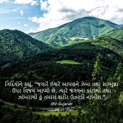 Picture 03 - ન્યાયાધીશો 8:7 GUJIRV - ગિદિયોને કહ્યું, - Bible Verse Picture