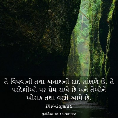 Picture 03 - પુનર્નિયમ 10:18 GUJIRV - તે વિધવાની તથા - Bible Verse Picture