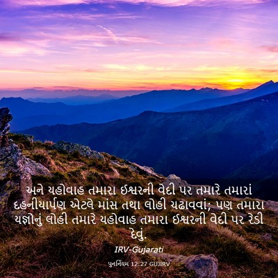 Picture 03 - પુનર્નિયમ 12:27 GUJIRV - અને યહોવાહ તમારા - Bible Verse Picture
