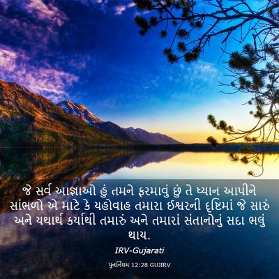 Picture 03 - પુનર્નિયમ 12:28 GUJIRV - જે સર્વ આજ્ઞાઓ હું - Bible Verse Picture
