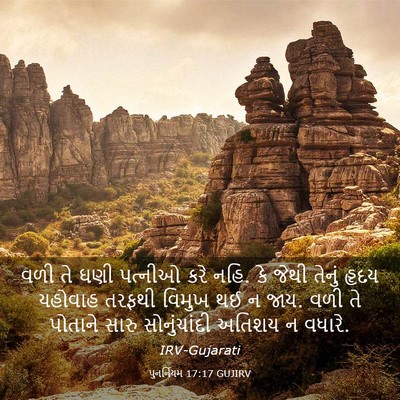 Picture 03 - પુનર્નિયમ 17:17 GUJIRV - વળી તે ઘણી પત્નીઓ - Bible Verse Picture