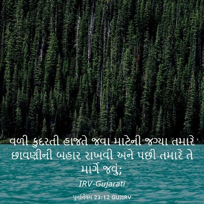 Picture 03 - પુનર્નિયમ 23:12 GUJIRV - વળી કુદરતી હાજતે - Bible Verse Picture