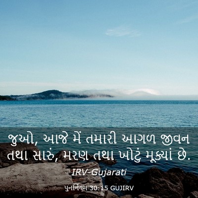 Picture 03 - પુનર્નિયમ 30:15 GUJIRV - જુઓ, આજે મેં તમારી - Bible Verse Picture