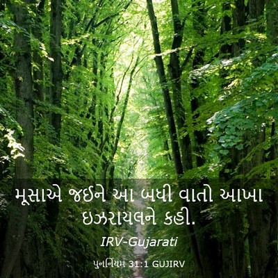 Picture 03 - પુનર્નિયમ 31:1 GUJIRV - મૂસાએ જઈને આ બધી - Bible Verse Picture