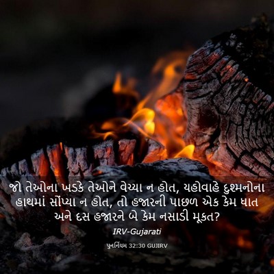 Picture 03 - પુનર્નિયમ 32:30 GUJIRV - જો તેઓના ખડકે - Bible Verse Picture