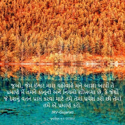 Picture 03 - પુનર્નિયમ 4:5 GUJIRV - જુઓ, જેમ ઈશ્વર મારા - Bible Verse Picture