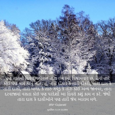 Picture 03 - પુનર્નિયમ 5:14 GUJIRV - પણ સાતમો દિવસ - Bible Verse Picture