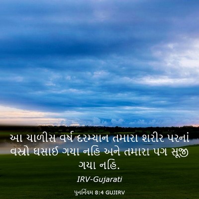 Picture 03 - પુનર્નિયમ 8:4 GUJIRV - આ ચાળીસ વર્ષ - Bible Verse Picture