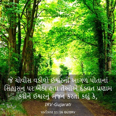Picture 03 - પ્રકટીકરણ 11:16 GUJIRV - જે ચોવીસ વડીલો - Bible Verse Picture