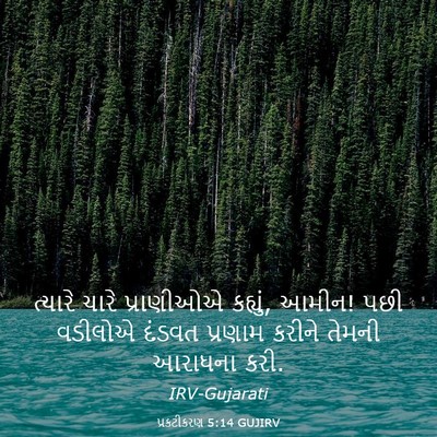 Picture 03 - પ્રકટીકરણ 5:14 GUJIRV - ત્યારે ચારે - Bible Verse Picture
