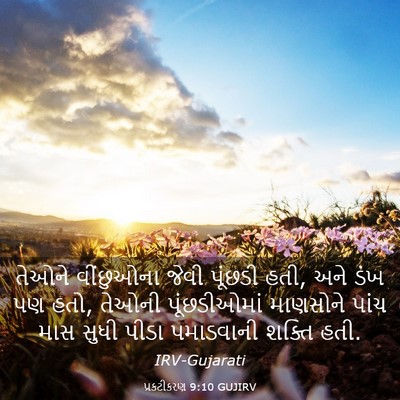 Picture 03 - પ્રકટીકરણ 9:10 GUJIRV - તેઓને વીંછુઓના - Bible Verse Picture