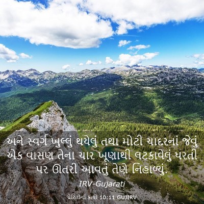 Picture 03 - પ્રેરિતોનાં ક્રત્યો 10:11 GUJIRV - અને સ્વર્ગ - Bible Verse Picture
