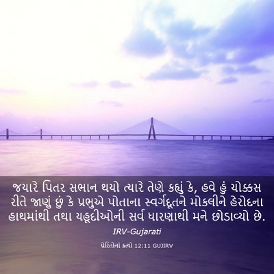 Picture 03 - પ્રેરિતોનાં ક્રત્યો 12:11 GUJIRV - જયારે પિતર સભાન - Bible Verse Picture