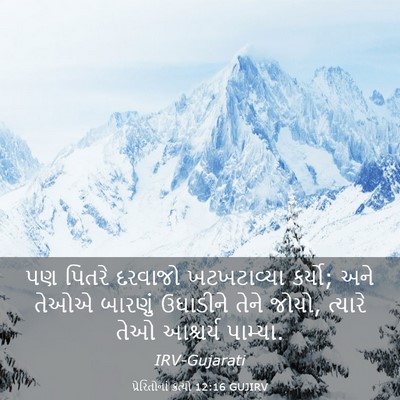 Picture 03 - પ્રેરિતોનાં ક્રત્યો 12:16 GUJIRV - પણ પિતરે દરવાજો - Bible Verse Picture