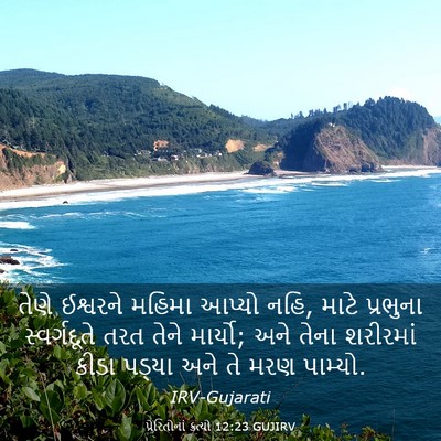 Picture 03 - પ્રેરિતોનાં ક્રત્યો 12:23 GUJIRV - તેણે ઈશ્વરને - Bible Verse Picture
