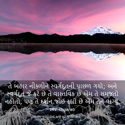 Picture 03 - પ્રેરિતોનાં ક્રત્યો 12:9 GUJIRV - તે બહાર નીકળીને - Bible Verse Picture
