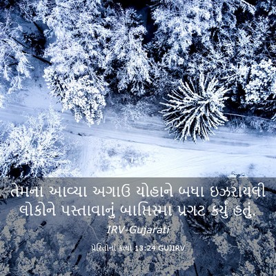 Picture 03 - પ્રેરિતોનાં ક્રત્યો 13:24 GUJIRV - તેમના આવ્યા અગાઉ - Bible Verse Picture