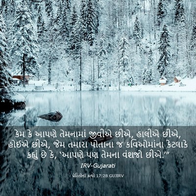 Picture 03 - પ્રેરિતોનાં ક્રત્યો 17:28 GUJIRV - કેમ કે આપણે - Bible Verse Picture