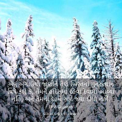 Picture 03 - પ્રેરિતોનાં ક્રત્યો 2:31 GUJIRV - એવું અગાઉથી - Bible Verse Picture