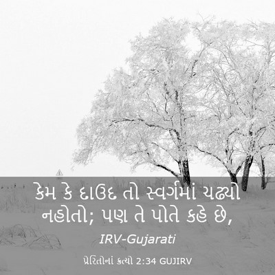 Picture 03 - પ્રેરિતોનાં ક્રત્યો 2:34 GUJIRV - કેમ કે દાઉદ તો - Bible Verse Picture
