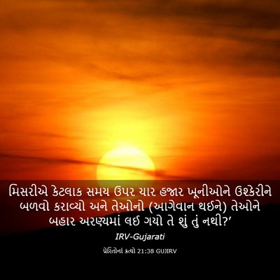 Picture 03 - પ્રેરિતોનાં ક્રત્યો 21:38 GUJIRV - મિસરીએ કેટલાક સમય - Bible Verse Picture