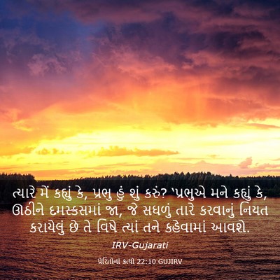 Picture 03 - પ્રેરિતોનાં ક્રત્યો 22:10 GUJIRV - ત્યારે મેં કહ્યું - Bible Verse Picture
