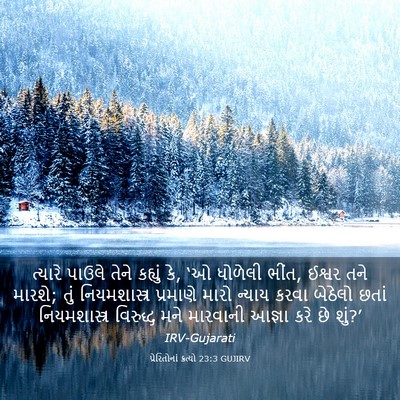 Picture 03 - પ્રેરિતોનાં ક્રત્યો 23:3 GUJIRV - ત્યારે પાઉલે તેને - Bible Verse Picture