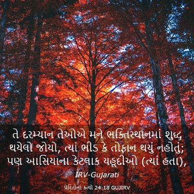 Picture 03 - પ્રેરિતોનાં ક્રત્યો 24:18 GUJIRV - તે દરમ્યાન તેઓએ - Bible Verse Picture