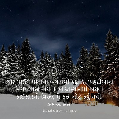 Picture 03 - પ્રેરિતોનાં ક્રત્યો 25:8 GUJIRV - ત્યારે પાઉલે - Bible Verse Picture