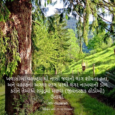 Picture 03 - પ્રેરિતોનાં ક્રત્યો 27:30 GUJIRV - ખલાસીઓ વહાણમાંથી - Bible Verse Picture