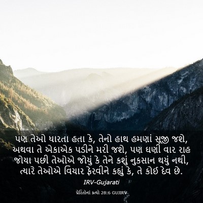 Picture 03 - પ્રેરિતોનાં ક્રત્યો 28:6 GUJIRV - પણ તેઓ ધારતા હતા - Bible Verse Picture