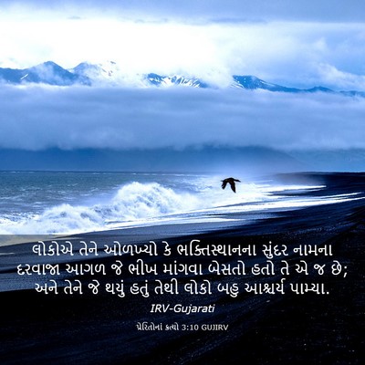 Picture 03 - પ્રેરિતોનાં ક્રત્યો 3:10 GUJIRV - લોકોએ તેને ઓળખ્યો - Bible Verse Picture