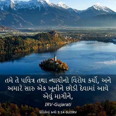 Picture 03 - પ્રેરિતોનાં ક્રત્યો 3:14 GUJIRV - તમે તે પવિત્ર તથા - Bible Verse Picture