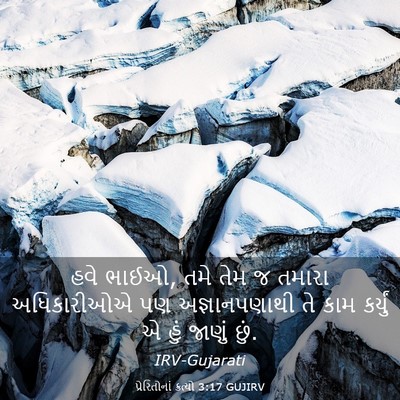Picture 03 - પ્રેરિતોનાં ક્રત્યો 3:17 GUJIRV - હવે ભાઈઓ, તમે તેમ જ - Bible Verse Picture