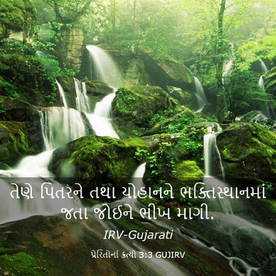 Picture 03 - પ્રેરિતોનાં ક્રત્યો 3:3 GUJIRV - તેણે પિતરને તથા - Bible Verse Picture