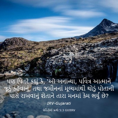 Picture 03 - પ્રેરિતોનાં ક્રત્યો 5:3 GUJIRV - પણ પિતરે કહ્યું કે, - Bible Verse Picture
