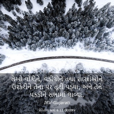 Picture 03 - પ્રેરિતોનાં ક્રત્યો 6:12 GUJIRV - તેઓ લોકોને, - Bible Verse Picture