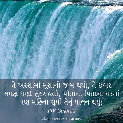Picture 03 - પ્રેરિતોનાં ક્રત્યો 7:20 GUJIRV - તે અરસામાં મૂસાનો - Bible Verse Picture