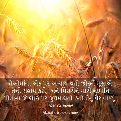 Picture 03 - પ્રેરિતોનાં ક્રત્યો 7:24 GUJIRV - તેઓમાંના એક પર - Bible Verse Picture
