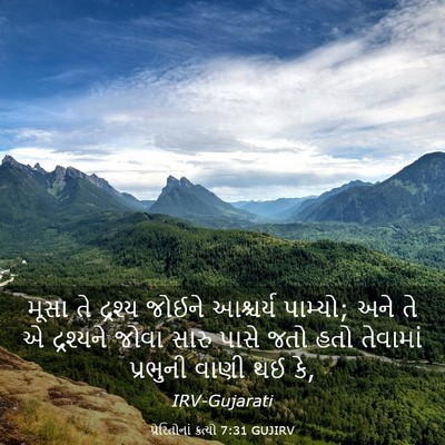 Picture 03 - પ્રેરિતોનાં ક્રત્યો 7:31 GUJIRV - મૂસા તે દ્રશ્ય - Bible Verse Picture