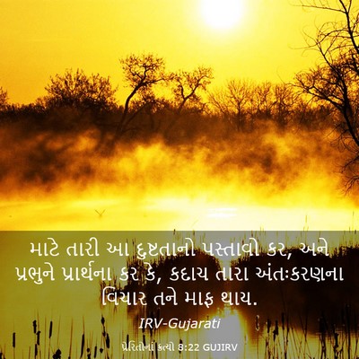 Picture 03 - પ્રેરિતોનાં ક્રત્યો 8:22 GUJIRV - માટે તારી આ - Bible Verse Picture