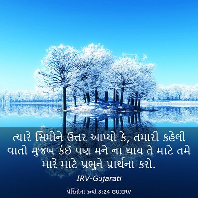 Picture 03 - પ્રેરિતોનાં ક્રત્યો 8:24 GUJIRV - ત્યારે સિમોને - Bible Verse Picture