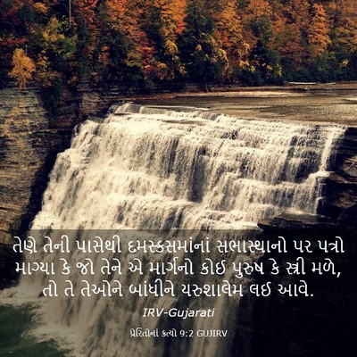 Picture 03 - પ્રેરિતોનાં ક્રત્યો 9:2 GUJIRV - તેણે તેની પાસેથી - Bible Verse Picture