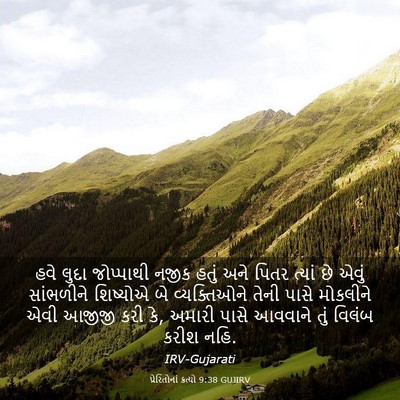 Picture 03 - પ્રેરિતોનાં ક્રત્યો 9:38 GUJIRV - હવે લુદા જોપ્પાથી - Bible Verse Picture